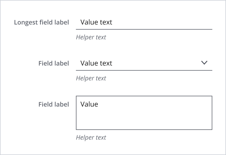 Example showing a form with labels right aligned.